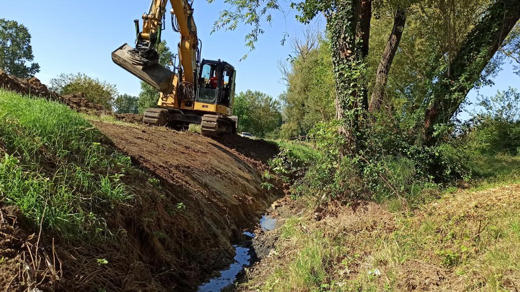 Photo des travaux de restauration du Girou à Puylaurens