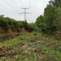 photo du lit et des berges du Girou après entretien sous la ligne électrique