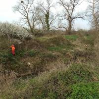 photo de l'entretien des berges du Girou sous les lignes électriques