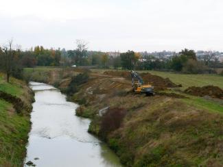 Photo de l'Hers à Toulouse Gabardie pendant les travaux en 2008