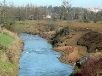 Photo de l'Hers à Toulouse Gabardie pendant les travaux en 2008