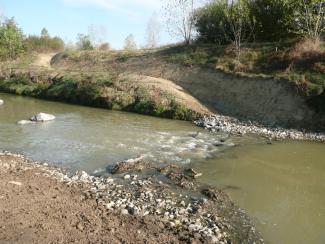 Photo de l'Hers pendant les travaux - Fonbeauzard