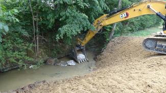 Photo des travaux de restauration du Girou (juillet2025)